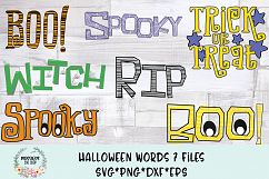 Halloween Words Bundle of 7 SVG Cut Files Product Image 1