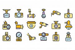 DVR camera icons vector flat Product Image 1