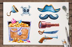 Pirates. Watercolor illustrations. Product Image 5