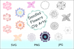 Flowers Doodles Cliparts Product Image 3