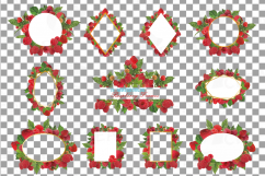Raspberry frames watercolor clip art pack, Raspberry fruit Product Image 2