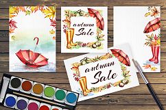 Rainy autumn. Umbrellas, rain boots Product Image 4