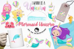 Mermaid unicorn graphics and illustrations Product Image 1