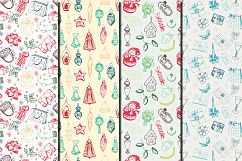  Christmas Hand drawn seamless digital paper pack Product Image 4