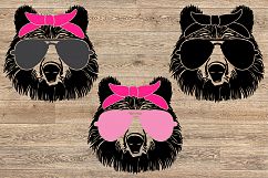 Bear Head whit Pink Bandana SVG football 1014S Product Image 2