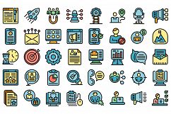 Online recruitment icons set vector flat Product Image 1