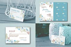 Turquoise flowers. Watercolor. Product Image 6