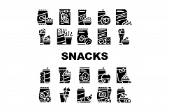 Snacks Food And Drink Collection Icons Set Vector Product Image 1
