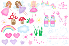 Fairy clipart,Unicorn clipart,Fairy graphics &amp; Illustrations Product Image 2