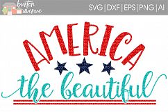 America the Beautiful Patriotic SVG Cut File for Silhouette, Cricut, Electronic Cutters Product Image 1