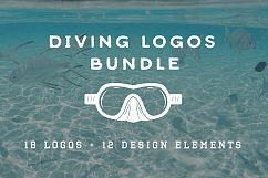 Set of vintage diving emblems Product Image 1