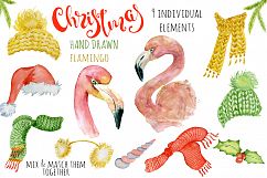 Christmas pink flamingo watercolor creator Product Image 2