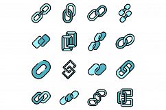 Chain link icons set vector flat Product Image 1