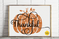 THANKFUL GRATEFUL BLESSED DISTRESSED PUMPKINS SVG DXF PNG Product Image 4