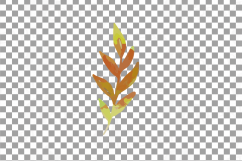 Autumn leaves and branches watercolor clip art pack, png Product Image 21