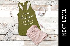 Military Green Next Level 1533 Tank Top Mockup Racerback Product Image 1