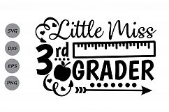 Little Miss 3rd grade svg, back to school svg, School svg. Product Image 1