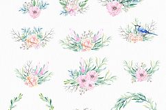 Watercolor Jay &amp; Delicate Flowers Product Image 3