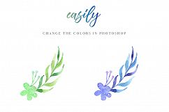 Leafy Wreath Watercolor Elements Set Product Image 2