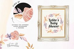 Watercolor Floral Organic Wreaths 8 Garlands Pretty Flowers Product Image 3