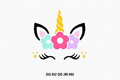 unicorn svg, unicorn eyelashes, unicorn birthday svg, Magical unicorn svg,, unicorn face svg, Cricut, Silhouette Cut File, SVG DXF EPS Product Image 1