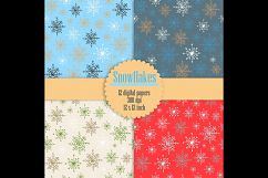 12 Seamless Snowflake Winter Holiday Christmas Digital Paper Product Image 2
