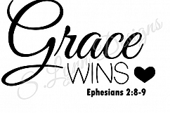 Grace Wins Bible Verse SVG FIle Product Image 1
