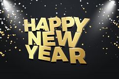 Happy New Year 2018 Text Mock Up Product Image 5