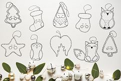 Christmas toys Hand drawn decorative Set Product Image 3