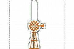 Farm Windmill with Ladder Key Fob Machine Embroidery Design Product Image 5