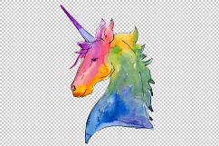 Fabulous unicorns horse PNG watercolor set   Product Image 4