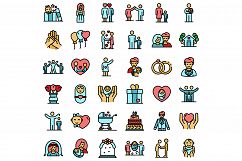 Family moments icons set vector flat Product Image 1