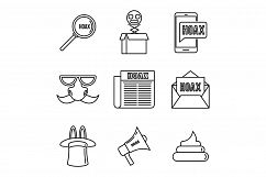 Hoax fake icons set, outline style Product Image 1