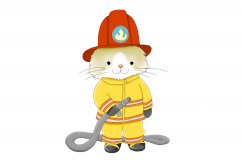 Fireman Cat | Firetruck | PNG/JPEG | Clip Art illustration Product Image 2