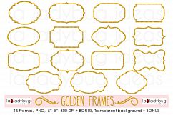 Golden frames. Clip art. Foil gold frames. Product Image 1