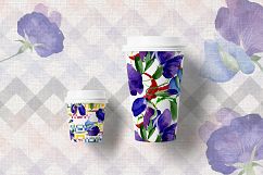 Purple sweet pea PNG watercolor flower set Product Image 7