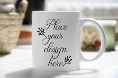 White coffee mug mockup, cup template 11oz mug mock up , rustic PSD smart morning mockup Product Image 1
