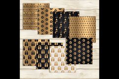 24 Luxury Black and Gold Christmas Holiday Digital Papers Product Image 7