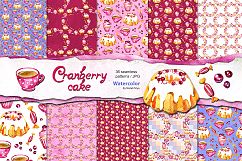 Watercolor cranberry cake patterns Product Image 1