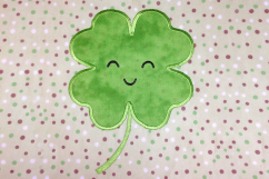 Smiling Clover Applique Embroidery Design Product Image 1