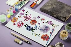 Watercolor flowers set. Product Image 3