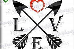 Love Arrows SVG -Arrow heart svg - Valentine Svg - love sign Product Image 1