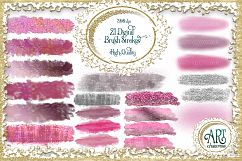 Brush Strokes in Pink mauve and silver - Lovely Pink Glitter - Digital Clipart 21 of beautiful PNG files Product Image 1