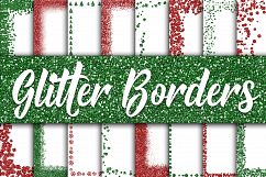Christmas Glitter Borders Digital Paper Product Image 1