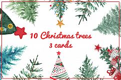 Watercolor Christmas trees 2 Product Image 2