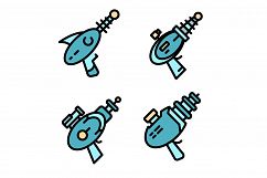 Blaster icons vector flat Product Image 1