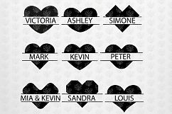 BIg SVG MONOGRAM BUNDLES - 9 Heart Split Monogram DXF PNG Product Image 1
