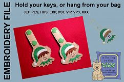 ITH Boy Elf Key Fob - Embroidery Design Product Image 2