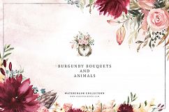 Burgundy Bouquets &amp; Animals Product Image 1