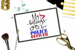 My heart belongs to a police officer SVG DXF PNG EPS Product Image 6